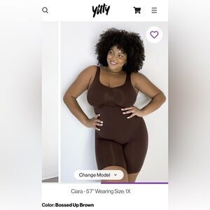 Yitty Nearly Naked Shapewear Mid Thigh Bodysuit - Sz XL/XXL, NWOT, Brown